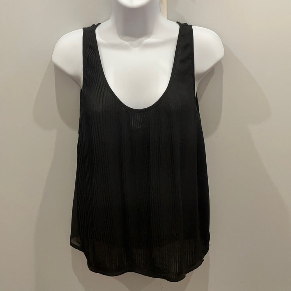 FRENCH CONNECTION Black Pleated Sleeveless blouse